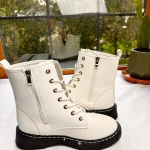 Rogue Boots White 8.5 Lace Up Military Combat